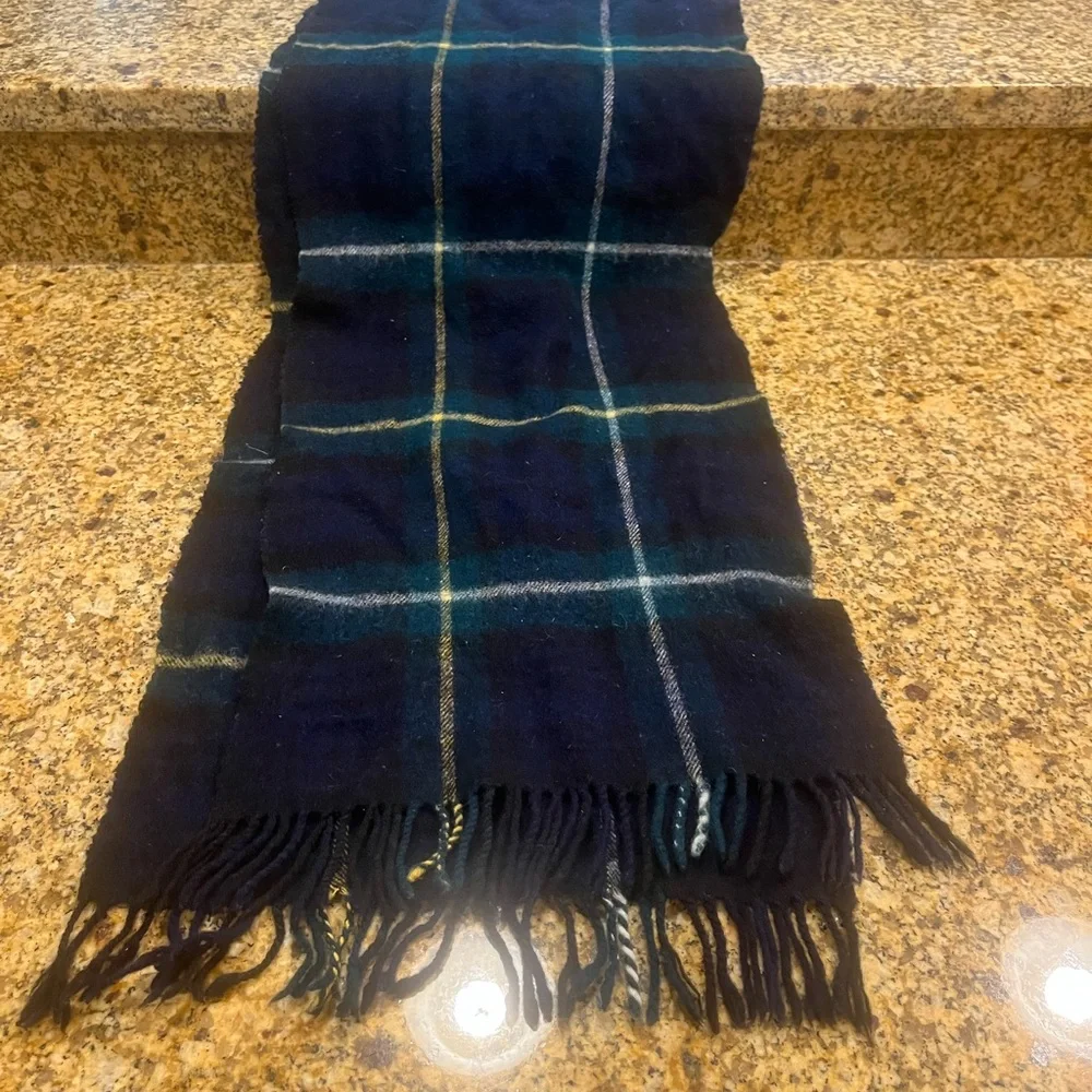 Vintage Campbell of Argyle Pure Wool Green Plaid Scarf Marshall Fields
